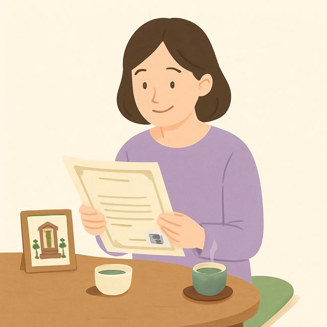 供養証明書の発行のイラスト