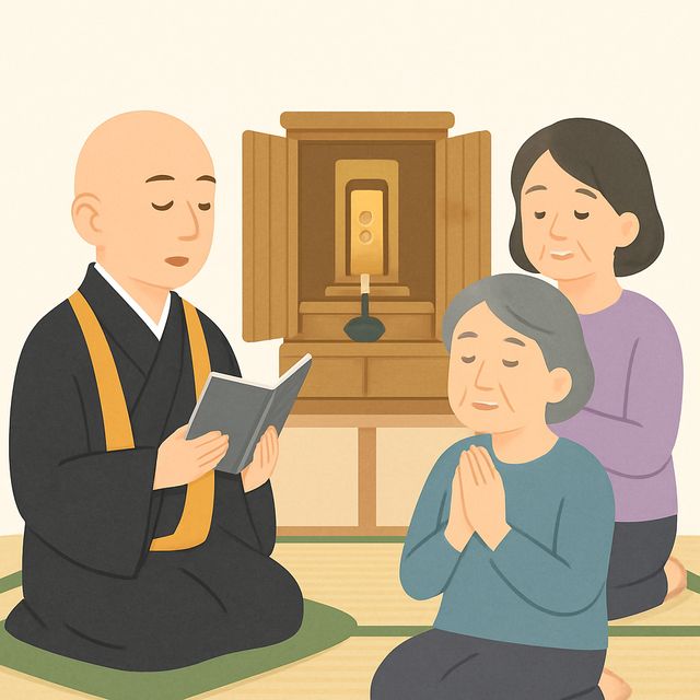 閉眼供養（魂抜き）のイラスト