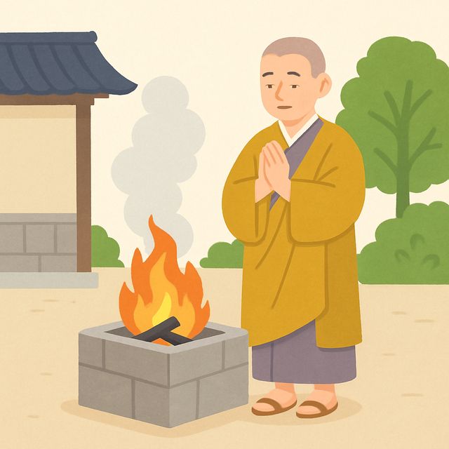合同お焚き上げ供養のイラスト
