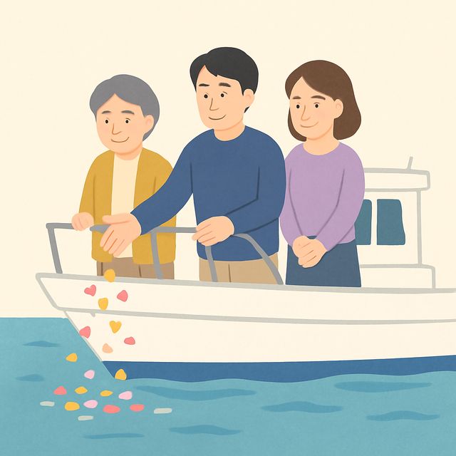 個別散骨（貸切・チャーター）のイラスト