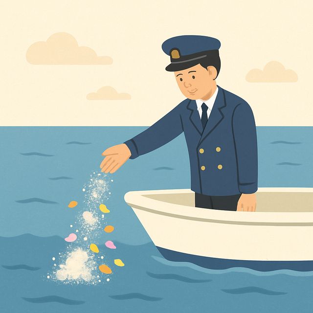 海洋散骨のイラスト