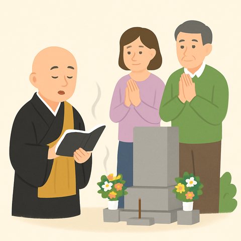 閉眼供養（魂抜き）のイラスト