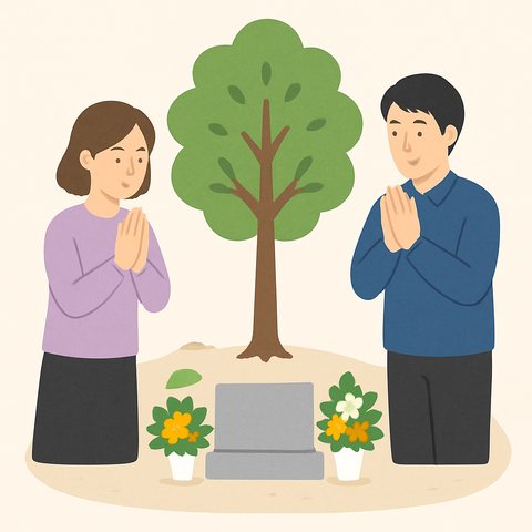 新しい供養先へ納骨のイラスト